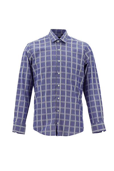 Abdullah Kiğılı Long Sleeve Slim Fit Slim Fit Plaid Sports Cotton Shirt