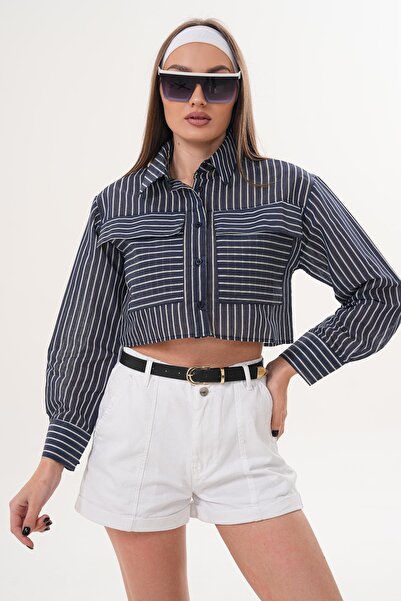 ŞİMAL Γυναικεία Σετ Πουκάμισα Με σχέδιο Ζευγών Με τσέπες Κοντά Πουκάμισα 2603...