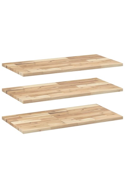 vidaxl Rafturi suspendate 3 buc. 60x40x2 cm lemn masiv acacia netratat