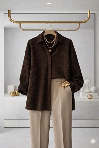 onlymoon CĂMAȘĂ DE DAMĂ MARO D texturat DIN ȚESĂTURĂ BURUMUK ◆ TUNICĂ LUNGĂ O...