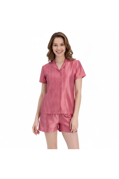 Arnetta Women's pajamas, button-down blouse with classic collar, short sleeve...