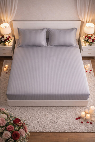 Elastic Bed Sheet 180x200 +25 cm for High Mattress, Set with 2 Pillowcases 55x80 cm miniatura 4