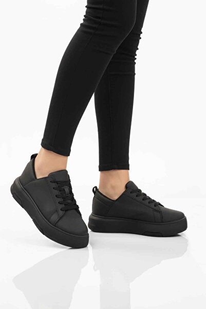 Aspor Black Lace-up Women's Sports Shoes
