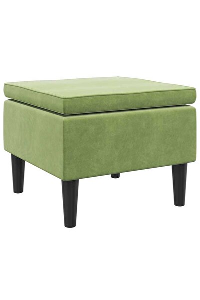 vidaxl Scaun cu picioare din lemn, verde deschis, catifea