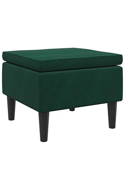 vidaxl Scaun cu picioare din lemn, verde închis, catifea