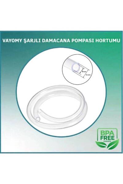Vayomy Şarjlı Damacana Su Pompası Hortumu 55cm Yedek Hortum İç Çap 7mm (Çift Motorlu İçin) (2 ADET)
