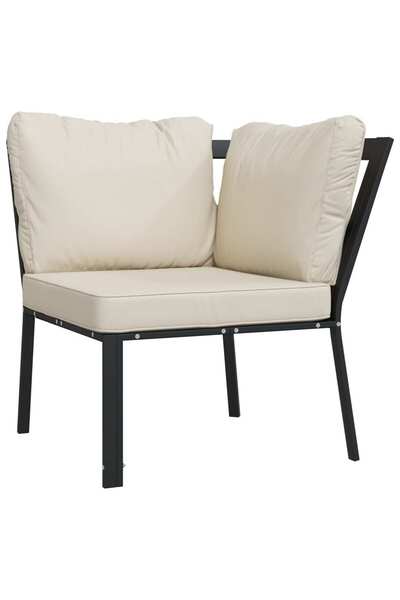 vidaxl Scaun de grădină cu perne nisipiu, 76x76x79 cm, oțel