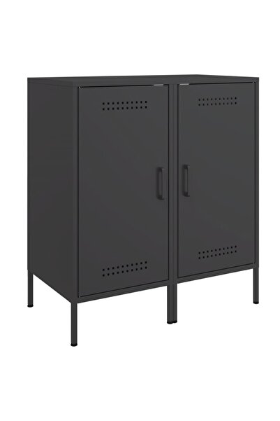 vidaxl Cabinets, 2 pcs., black, 36x39x79 cm, steel