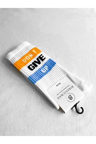 BYBASICMAN Λευκές κάλτσες Give Up