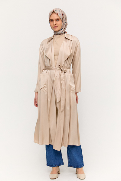 Setrms Kuşaklı Saten Kap