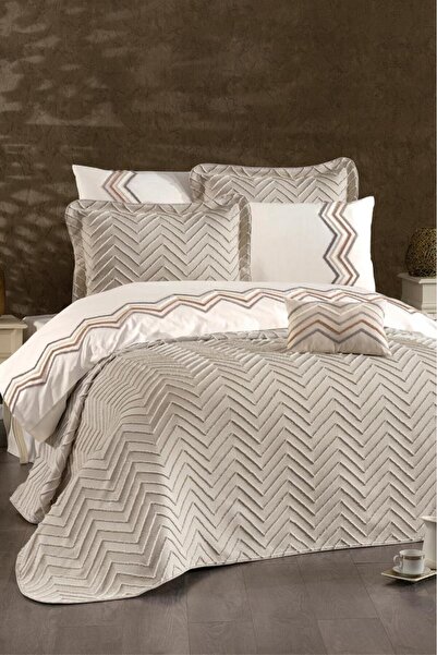 Çeyiz Diyarı Almila Bridal Set 8 Pieces Cappucino