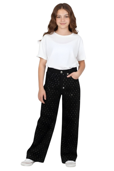 CRASSİ Pantaloni din denim pentru fete Palazzo Stoned