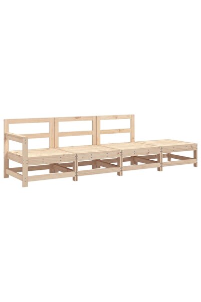 vidaxl Set mobilier relaxare de grădină, 4 piese, lemn masiv de pin
