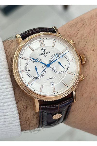 Hislon Orijinal Deri Kordon Su Geçirmez Erkek Kol Saati ILKDT121R-02KR