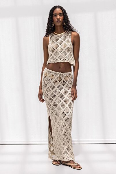 BSL Örme File Maksi Plaj Eteği