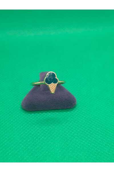 sarıyer silver Ice Cream Steel Children's Ring with Colorful Enamel Embroider...