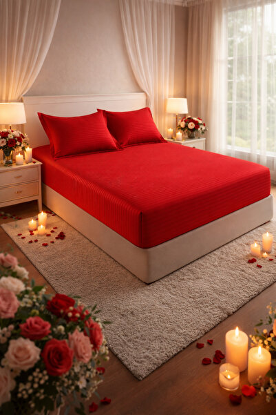 Casa Pucioasa Fitted Bed Sheet with Elastic 180x200 +25 cm for High Mattress,...