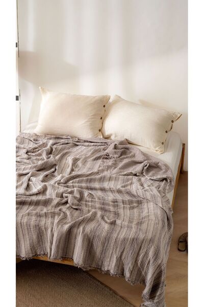 Comfort Craft 4-Layer 100% Cotton Muslin Bedspread King Size 240X260 cm - Ele...