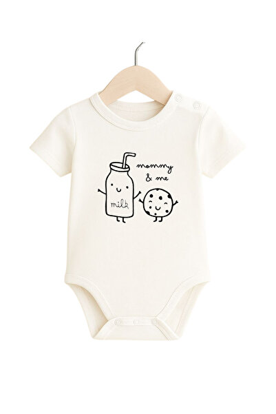 babytex %100 Pamuk Bebek Body & Zıbın – Mommy & Me Baskılı Bebek Zıbın