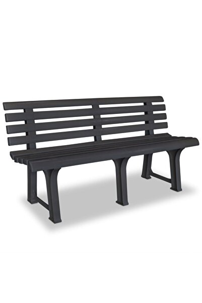 vidaxl Bancă de grădină, antracit, 145,5 cm, plastic