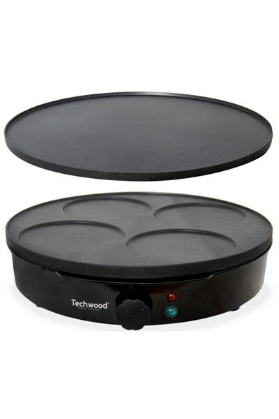 Techwood Aparat de crep TCP-616, 1000W, placă cu două fețe de 30 cm, strat an...