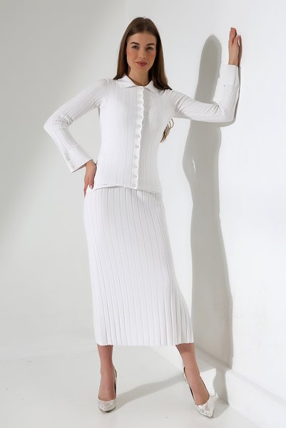 Lavinza Women's Long Knit Skirt – High Waist Stretchy Comfortable Casual Knit Skirt