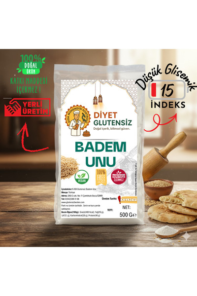 Diyet Glutensiz Glutensiz Badem Unu 500 G
