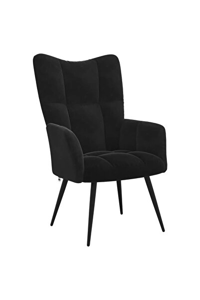 vidaxl Scaun de relaxare, negru, catifea