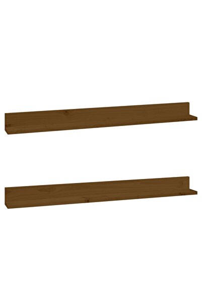 vidaxl Rafturi de perete 2 buc. maro miere 110x11x9 cm lemn masiv pin