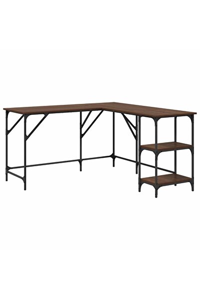 vidaxl Birou, stejar maro, 139x139x75 cm, lemn prelucrat