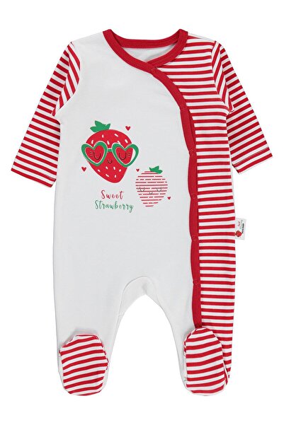 Nova Baby Strawberry Scented Oval 0-6 Month Jumpsuit - Ecru