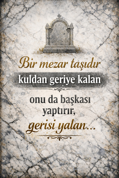 Hayal Poster Bir Mezar Taşıdır Retro Ahşap Poster 20x30