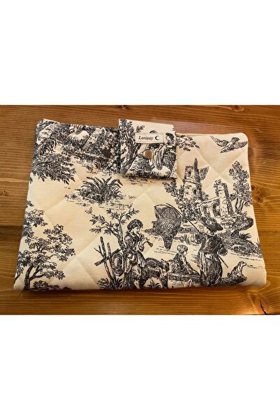 GÖKDAĞ BEDDING Vintage Füme Desenli El Yapımı Tablet Kılıfı Organizer-Kalemli...