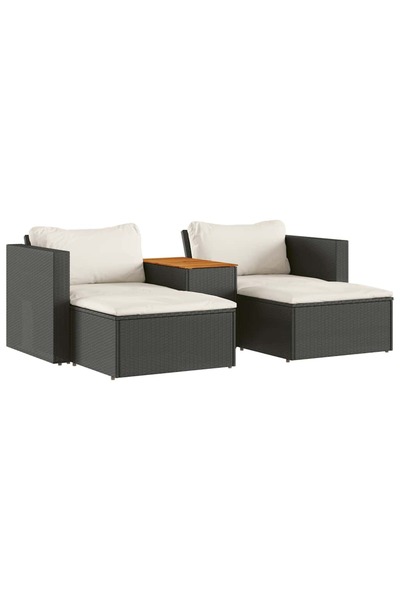 vidaxl Set mobilier de grădină cu perne, 5 piese,poliratan/lemn acacia