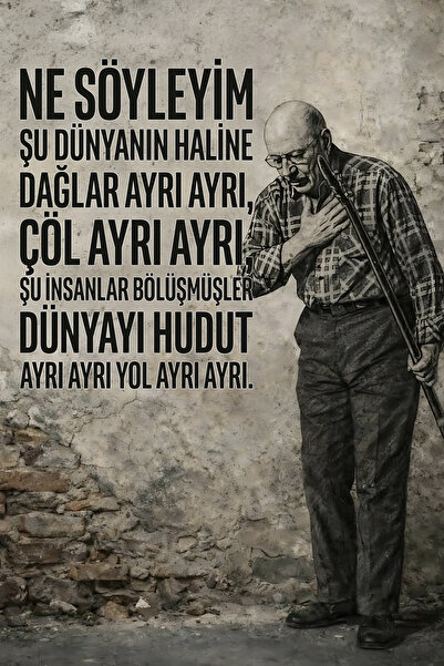 Hayal Poster Ne Söyleyim Şu Dünyanın Haline Neşet Ertaş Retro Ahşap Poster 20x30