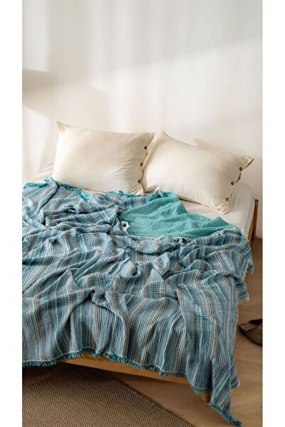 Comfort Craft 4-Layer 100% Cotton Muslin Bedspread King Size 240X260 cm - Ele...