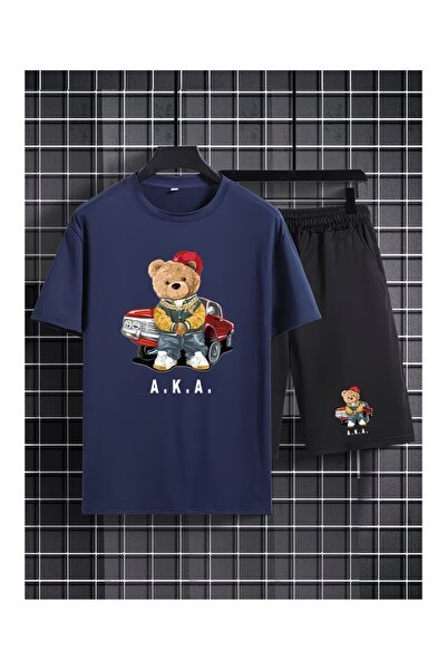 FATOOM STILE Men's T-Shirt Shorts - T-Shirt with Shorts Bottom Top Set a Prin...