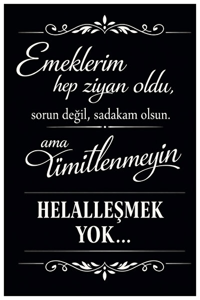 Hayal Poster Emeklerim Hep Ziyan Oldu Retro Ahşap Poster 20x30