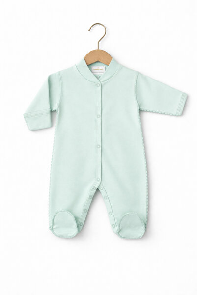 Kardeşler Bebe Reverse Stitch Overalls with Built-In Gloves