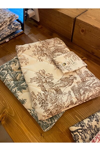 GÖKDAĞ BEDDING Vintage Kahverengi Desenli El Yapımı Tablet Kılıfı Organizer-K...