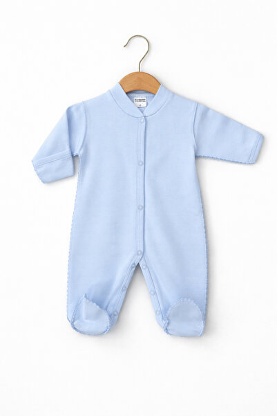 Kardeşler Bebe Reverse Stitch Overalls with Built-In Gloves