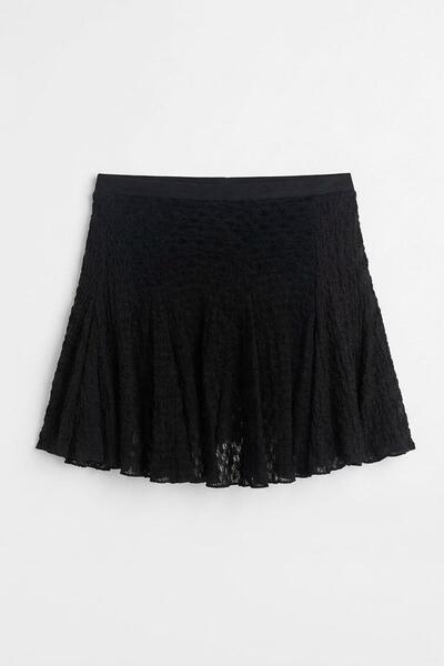 BSL Volanlı Dantel Mini Şort Etek