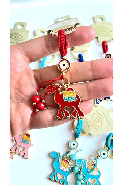 Cassime Επιχρυσωμένο μπρελόκ με σχέδιο κόκκινου καμήλα και μάτι της τύχης