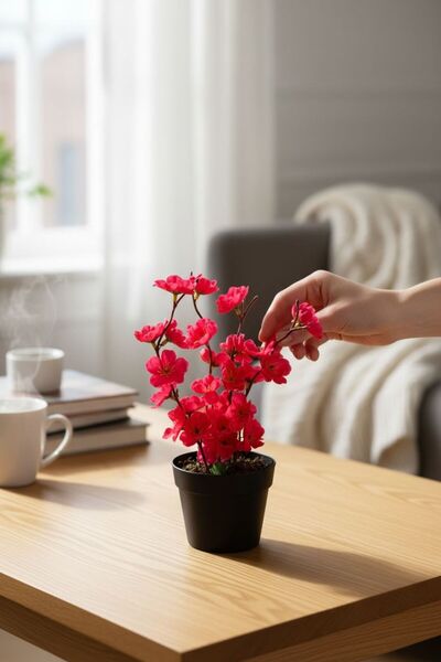 Bereketli Store Μαύρο Σαξοφόραστο Ροζ Ανοιξιάτικο Κλαδί |   Διακοσμητικό τεχν...