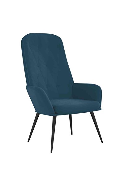 vidaxl Scaun de relaxare, albastru, catifea