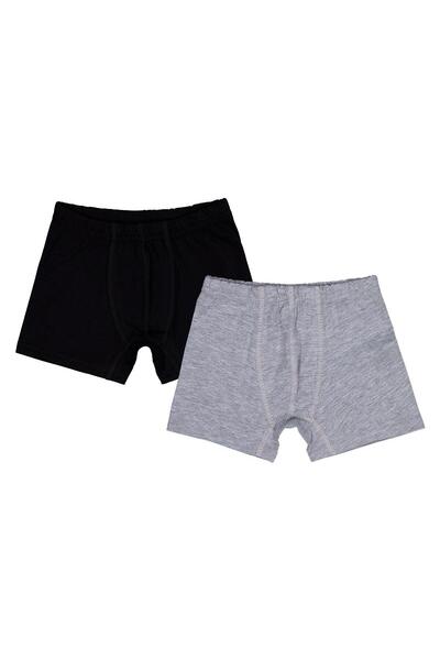 DOMİ Παιδικά Γκρι-Μαύρα Μπόξερ 2 τεμαχίων για αγόρια 2-8 ετών - Στάνταρ