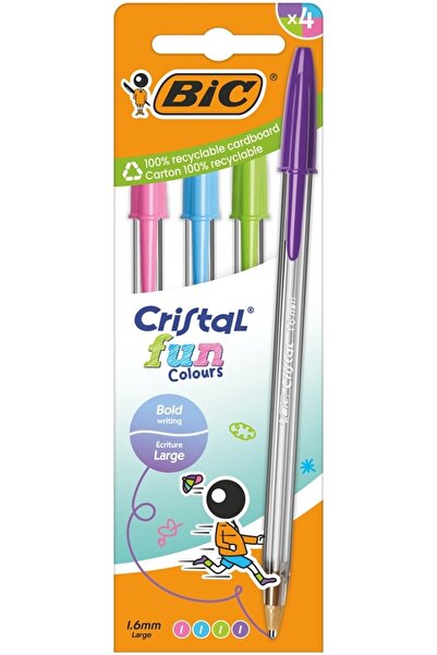 Bic Pix BIC, Cristal Fun, diverse culori, 4 buc/set