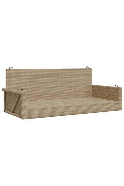 vidaxl Bancă de balansoar, bej, 119x56x48 cm, poliratan