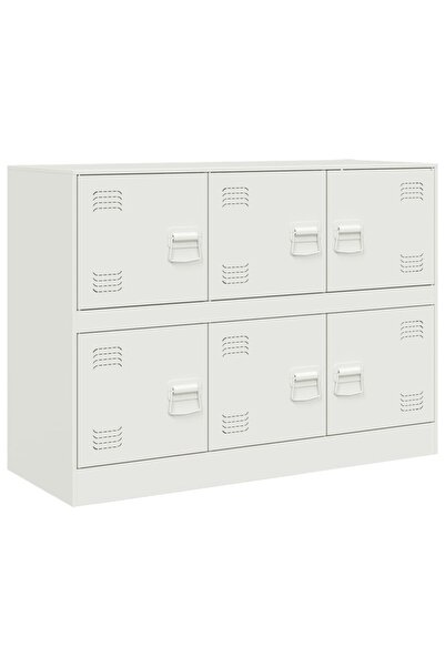 vidaxl Sideboard, white, 99x39x73 cm, steel