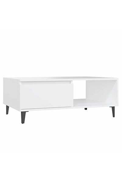 vidaxl Coffee table, white, 90x60x35 cm, processed wood